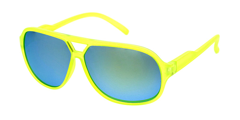 K6619B/RV Kids' Plastic Square Aviator Frame w/ Color Mirror Lens