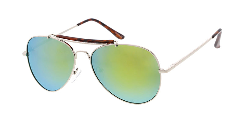 3582SLV/RV Unisex Metal Standard Aviator Brow Bar Silver  display picture 1