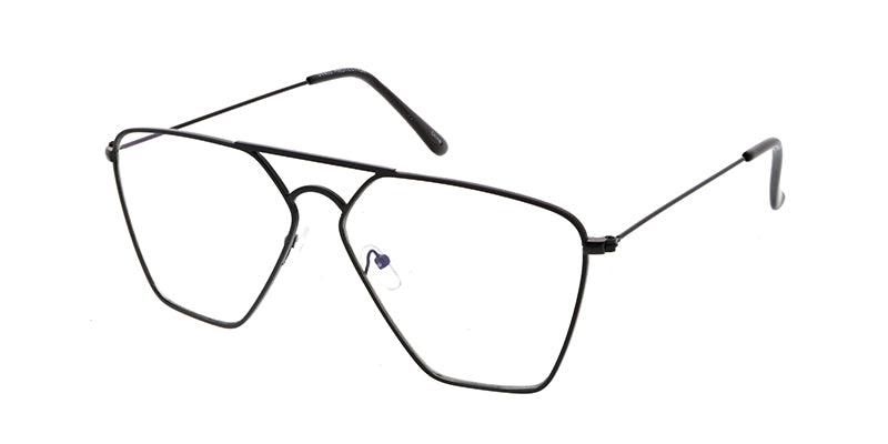 4637CLR Unisex Metal Geometric Aviator Blue Light Filtering Clear