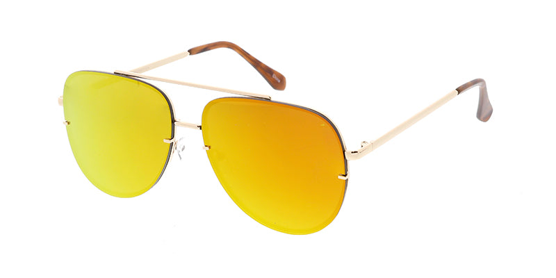 Mirror Rimless Aviator Spectacles 4773RV Unisex Metal Large