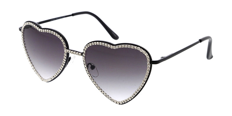 sabrina rosy 144cm キスマーク　バイン 5154HRT/RH Women's Metal Heart Shaped Frame w/ Rhinestone