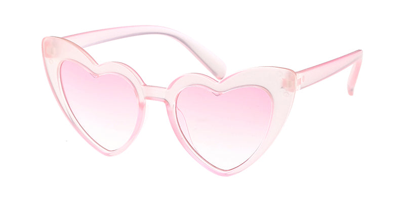 K6632CRY Kids' Plastic Heart Shaped Monochromatic Crystal Color