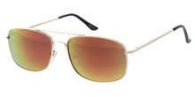 3606GLD/RV Unisex Metal Medium Square Aviator Gold Frame w/ Color Mirror Lens
