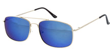 3606GLD/RV Unisex Metal Medium Square Aviator Gold Frame w/ Color Mirror Lens