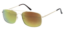 3606GLD/RV Unisex Metal Medium Square Aviator Gold Frame w/ Color Mirror Lens