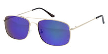 3606GLD/RV Unisex Metal Medium Square Aviator Gold Frame w/ Color Mirror Lens