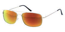 3607SLV/RV Unisex Metal Medium Square Aviator Silver Frame w/ Color Mirror Lens