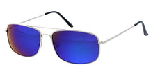 3607SLV/RV Unisex Metal Medium Square Aviator Silver Frame w/ Color Mirror Lens