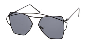 4362 Women's Metal Large Double Wire Geometrical Aviator Frame