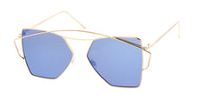 4363RV Women's Metal Large Double Wire Geometrical Aviator Frame w/ Color Mirror Lens
