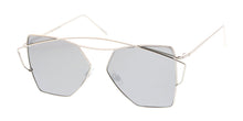 4363RV Women's Metal Large Double Wire Geometrical Aviator Frame w/ Color Mirror Lens