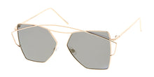 4363RV Women's Metal Large Double Wire Geometrical Aviator Frame w/ Color Mirror Lens