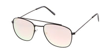 4373REV Unisex Metal Small Square Aviator w/ Spectrum Color Mirror Lens