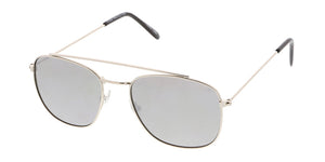 4373REV Unisex Metal Small Square Aviator w/ Spectrum Color Mirror Lens