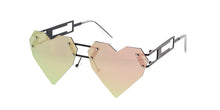 4543PNK/REV Women's Metal Medium Rimless Heart Shape Frame w/ Spectrum Pink Color Lens