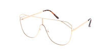 4574CLR Women's Metal Large Rectangular Shield w/ Clear Lens