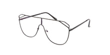 4574CLR Women's Metal Large Rectangular Shield w/ Clear Lens