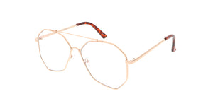 4619CLR Unisex Metal Standard Geometrical Aviator w/ Clear Lens
