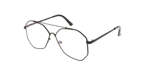 4619CLR Unisex Metal Standard Geometrical Aviator w/ Clear Lens