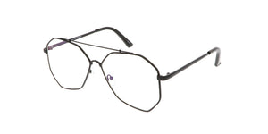 4619CLR Unisex Metal Standard Geometrical Aviator w/ Clear Lens