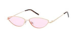 4861COL Women's Metal Small Thin Cat Eye Frame w/ Color Lens