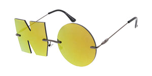 4952RV Unisex Metal Small  Rimless Novelty NO Frame w/ Color Mirror Lens