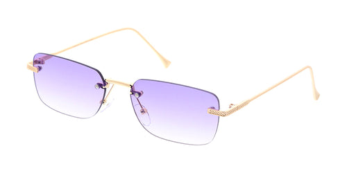 5130COL Unisex Metal Medium Vintage Inspired Square Rimless Frame