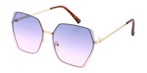 5140 Women's Metal Large Geometrical Rimless Frame