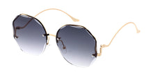 5161 Women's Metal Large Vintage Inspired Round Frame w/ Diamond Cut Lens