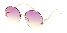 5161 Women's Metal Large Vintage Inspired Round Frame w/ Diamond Cut Lens