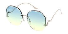 5161 Women's Metal Large Vintage Inspired Round Frame w/ Diamond Cut Lens