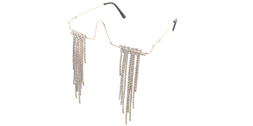 5217 Women's Metal Lensless Frame w/  Dangling Accents