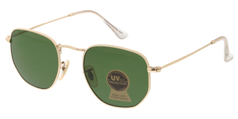 5234GLS Unisex Classic Metal Rounded Square Medium Frame w/ Glass Lens