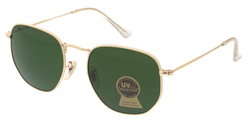 5235GLS Unisex Classic Metal Rounded Square Large Frame w/ Glass Lens