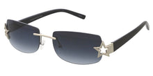 5238 Women's Combo Medium Y2K Inspired Rectangle Rimless Frame w/ Star Accent on Temples