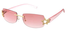 5238 Women's Combo Medium Y2K Inspired Rectangle Rimless Frame w/ Star Accent on Temples