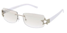 5238 Women's Combo Medium Y2K Inspired Rectangle Rimless Frame w/ Star Accent on Temples
