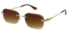 5243RH Unisex Metal Medium Rectangular Rimless Frame w/ Diamond Cut Lens & Rhinestone Accent
