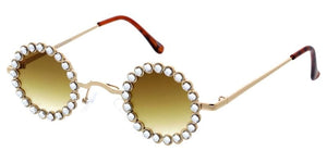 5259RH Unisex Small Round Vintage Inspired Rhinestone Encrusted Frame