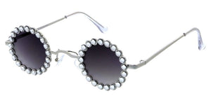 5259RH Unisex Small Round Vintage Inspired Rhinestone Encrusted Frame