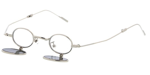 5281 Unisex Metal Miniature Round Frame w/ Foldable arms & Flip Down Lens ( For Adults )