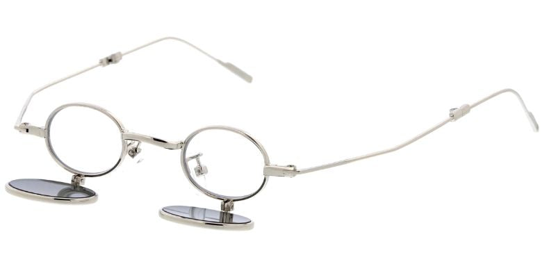 5281 Unisex Metal Miniature Round Frame w/ Foldable arms & Flip Down Lens ( For Adults )