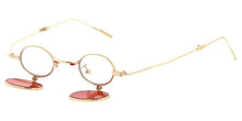 5281 Unisex Metal Miniature Round Frame w/ Foldable arms & Flip Down Lens ( For Adults )