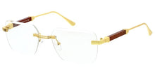 5304CLR Unisex Metal Small Vintage Inspired Square Rimless Frame w/ Clear Lens