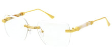5304CLR Unisex Metal Small Vintage Inspired Square Rimless Frame w/ Clear Lens