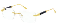 5304CLR Unisex Metal Small Vintage Inspired Square Rimless Frame w/ Clear Lens