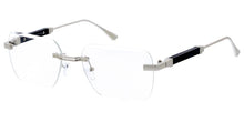 5304CLR Unisex Metal Small Vintage Inspired Square Rimless Frame w/ Clear Lens