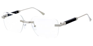 5304CLR Unisex Metal Small Vintage Inspired Square Rimless Frame w/ Clear Lens