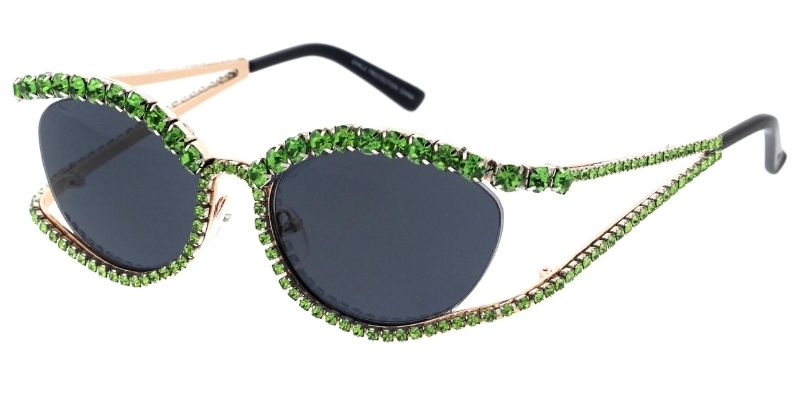 5311RH Women's Large Cat Eye Vintage Inspired Rhinestone Encrusted Frame