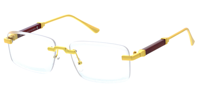5334CLR Unisex Metal Medium Vintage Inspired Rectangle Frame w/ Diamond Cut Clear Lens